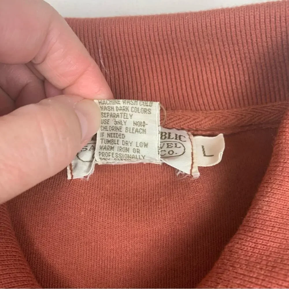 Banana Republic Men's large safari travel orange Red Polo Shirt 1/4